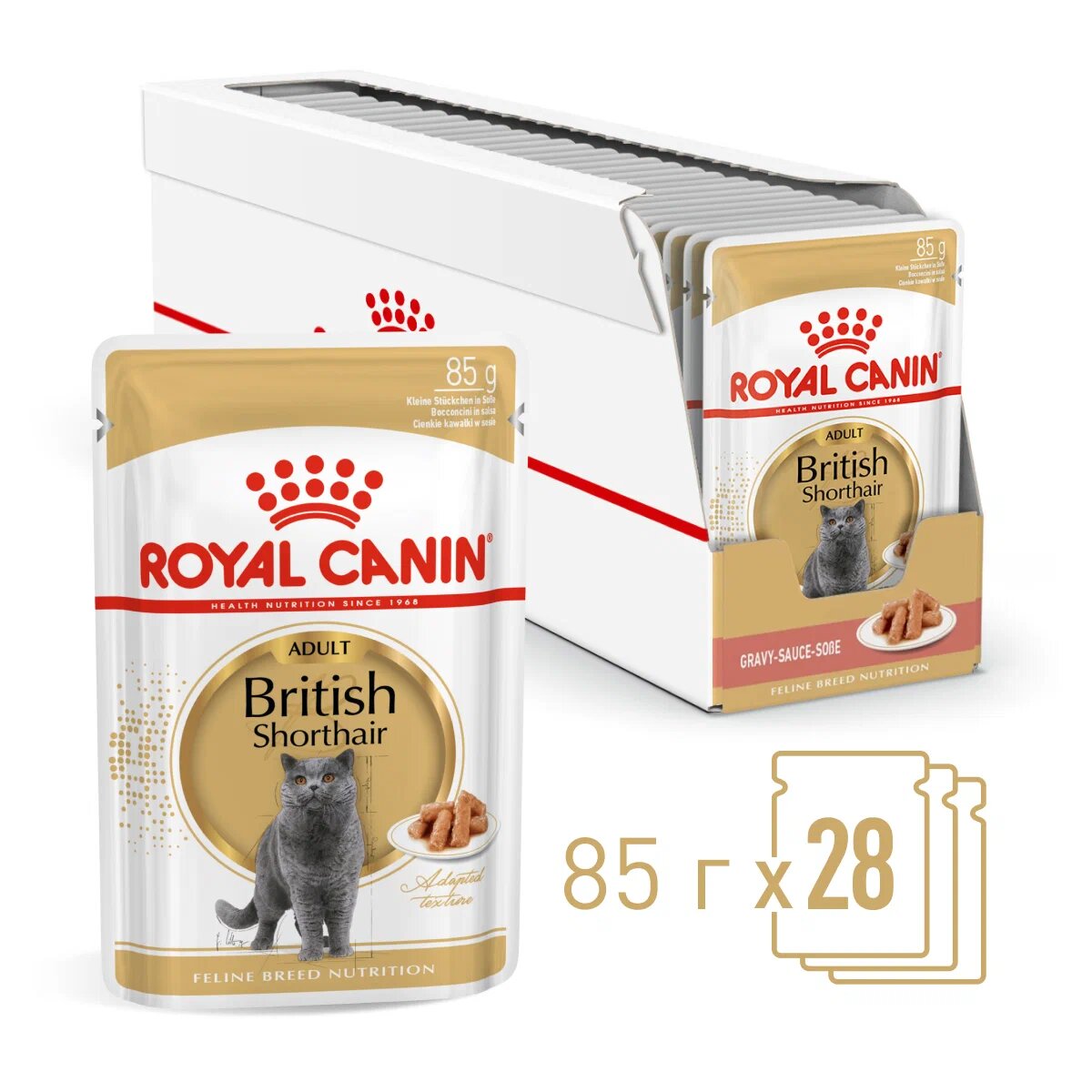 Корм Royal Canin British Shorthair (в соусе) для британских пород старше 1 года, 85 г