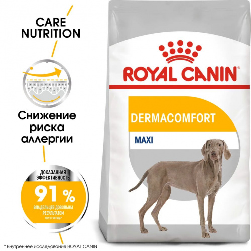 Корм Royal Canin Maxi Dermacomfort для собак крупных пород (26-44 кг) с раздраженной и зудящей кожей, 10 кг