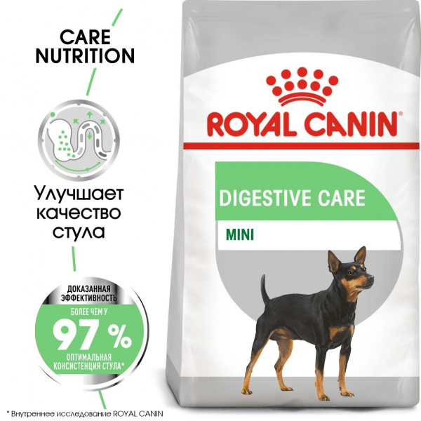 Корм Royal Canin Mini Digestive Care для собак малых пород (до 10 кг) при расстройствах пищеварения, 1 кг