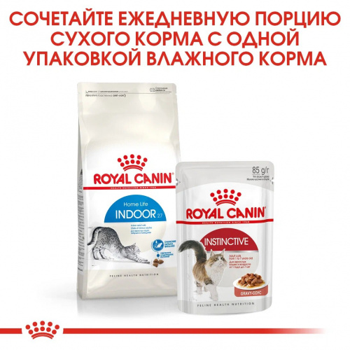 Корм Royal Canin Indoor для домашних кошек 1-7 лет, 400 г