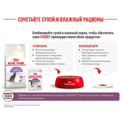 Корм Royal Canin Sterilised для стерилизованных кошек 1-7 лет, 4 кг