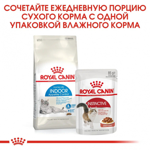 Корм Royal Canin Indoor Appetite Control для домашних кошек, контроль выпрашивания корма, 2 кг