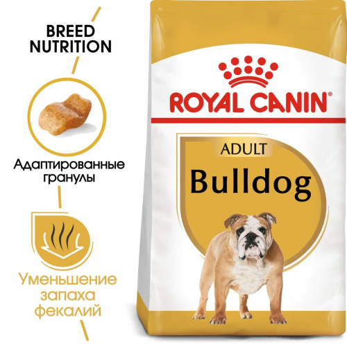 Корм Royal Canin Bulldog Adult для взрослого английского бульдога с 12 мес., 12 кг