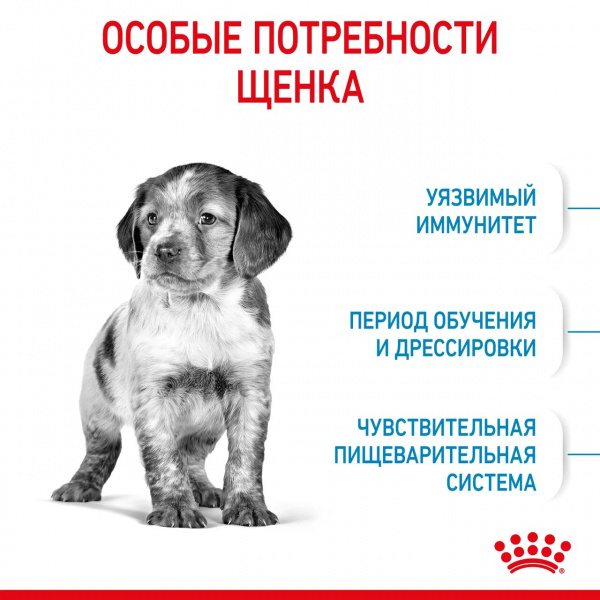 Корм Royal Canin Medium Puppy для щенков средних пород 2-12 мес., 14 кг