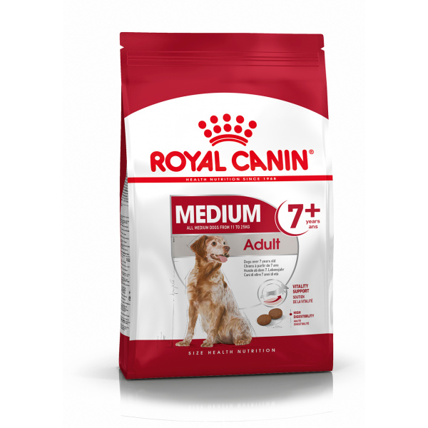 Корм Royal Canin Medium Adult 7+ для собак средних пород (11-25 кг), 7-10 лет, 15 кг