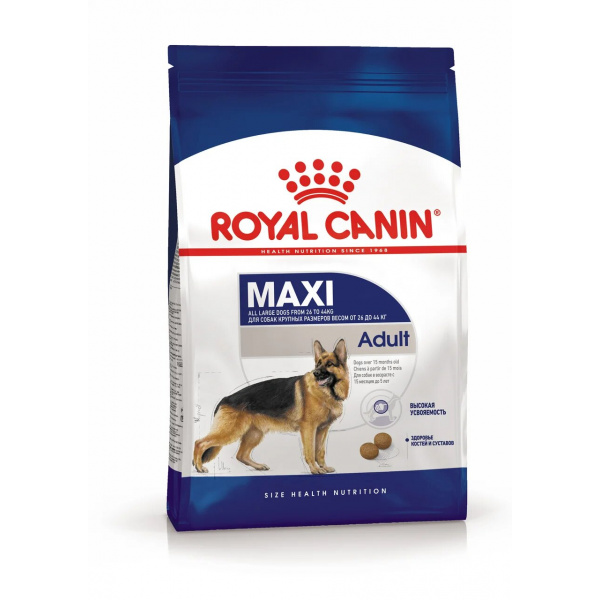 Корм Royal Canin Maxi Adult для собак крупных пород (26-44 кг), 15 мес. - 5 лет, 15 кг