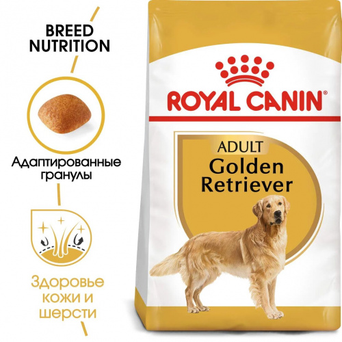 Корм Royal Canin Golden Retriever Adult для голден ретривера старше 15 мес., 12 кг