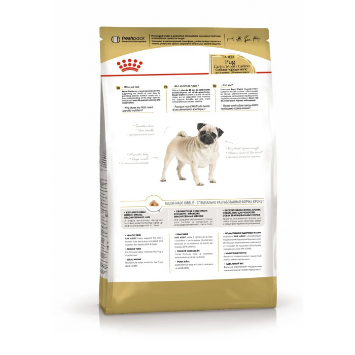 Корм Royal Canin Pug Adult для породы мопс старше 10 мес., 1.5 кг