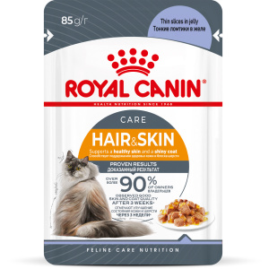 Корм Royal Canin Hair & Skin (в желе) для красоты шерсти и здоровья кожи, 85 г