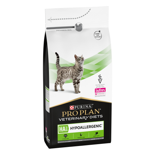 VETERINARY DIETS HA ST/OX Hypoallergenic сухой корм для котят и взрослых кошек диетический PRO PLAN при пищевой непереносимости, 1.3 кг