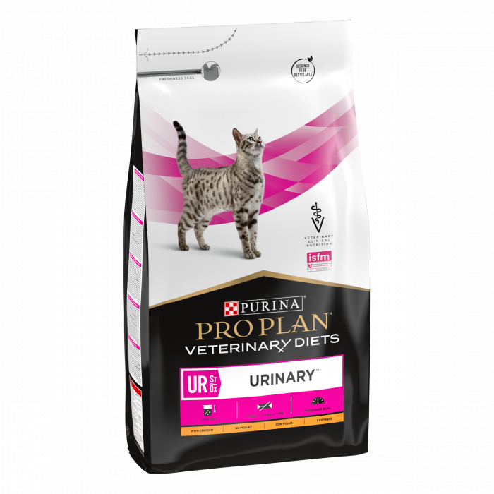 VETERINARY DIETS UR ST/OX Urinary сухой корм для кошек диетический PRO PLAN при болезнях нижних отделов мочевыводящих путей,  с курицей, 5 кг