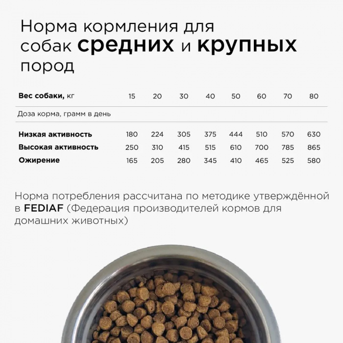 Корм Холка (42% мяса) для собак средних и крупных пород, гипоаллергенный, индейка с рисом, 10 кг