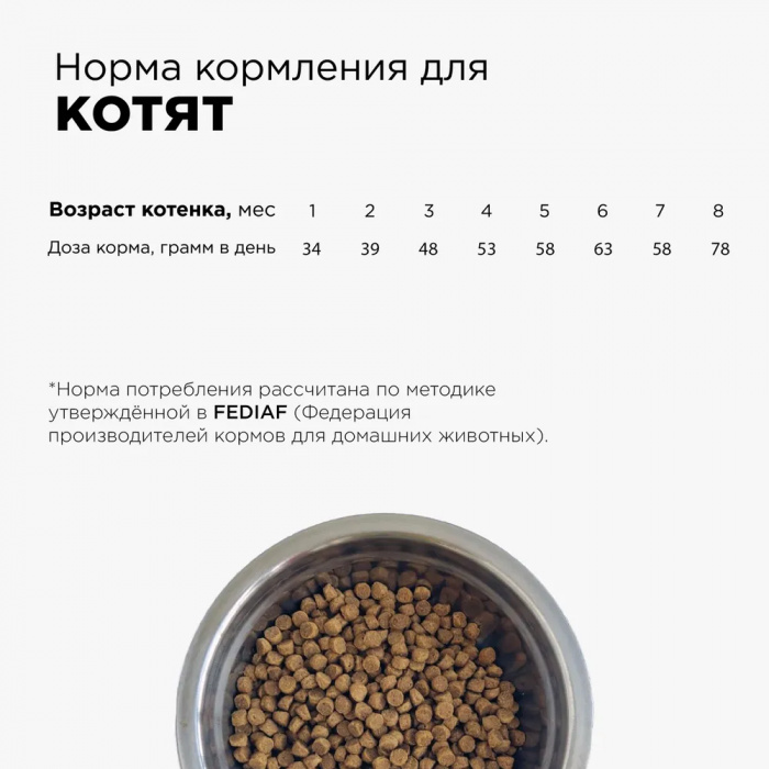 Корм Холка для котят, гипоаллергенный, с индейкой (42%) и рисом, 1.5 кг