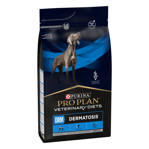 VETERINARY DIETS DRM Dermatosis сухой корм для щенков и взрослых собак диетический PRO PLAN при дерматозах и выпадении шерсти, 3 кг