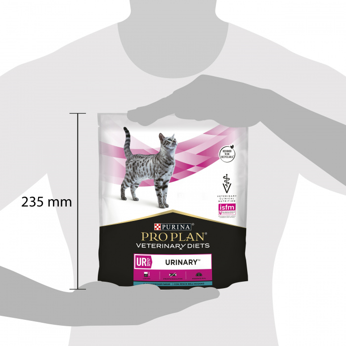 VETERINARY DIETS UR ST/OX Urinary сухой корм для кошек диетический PRO PLAN при болезнях нижних отделов мочевыводящих путей,  с океанической рыбой, 350 г