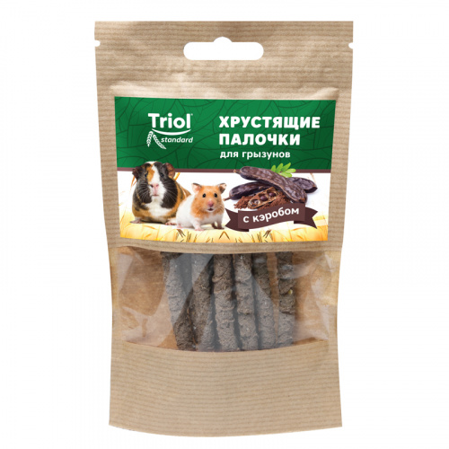 Лакомство хрустящие палочки для грызунов с кэробом, 30г, Тriol Standard