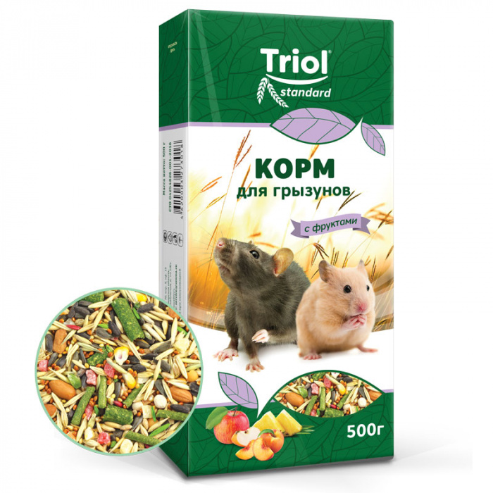 Корм для грызунов с фруктами, 500г, Тriol Standard