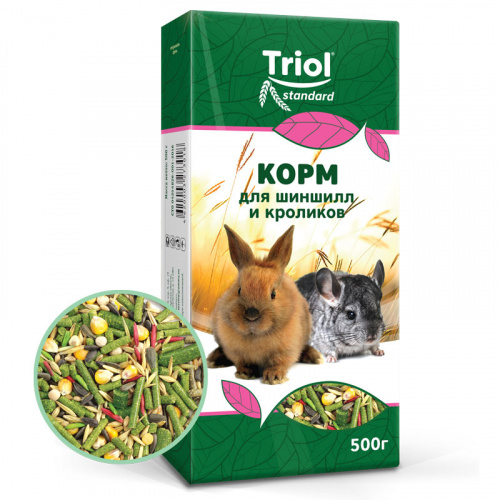 Корм для шиншилл и кроликов, 500г, Тriol Standard