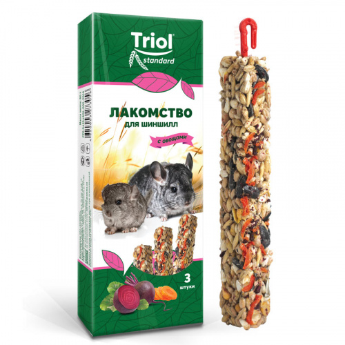 Лакомство для шиншилл с овощами (уп. 2 шт), 100г, Тriol Standard