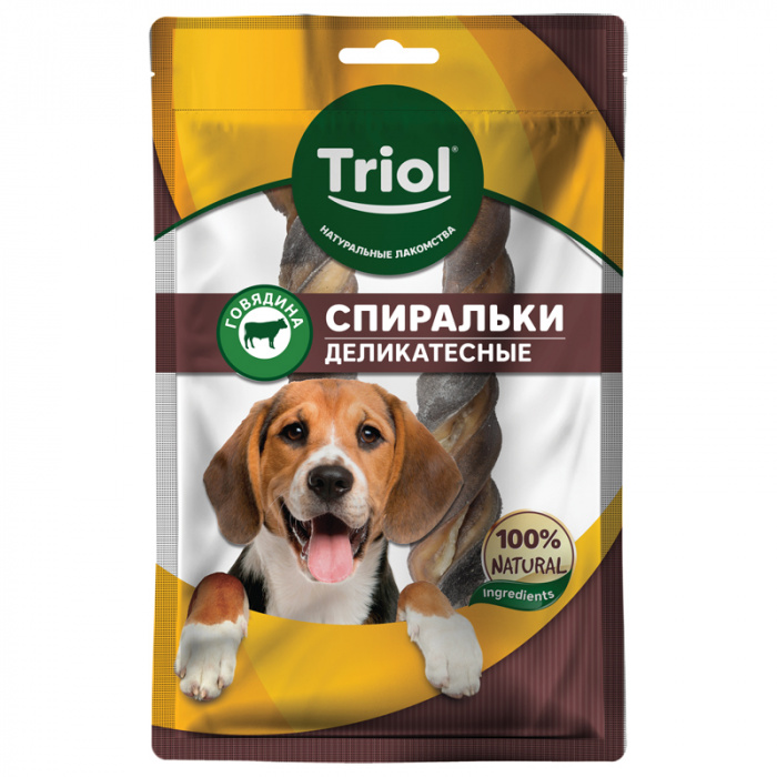 Спиральки говяжьи деликатесные для собак, 40г, Triol