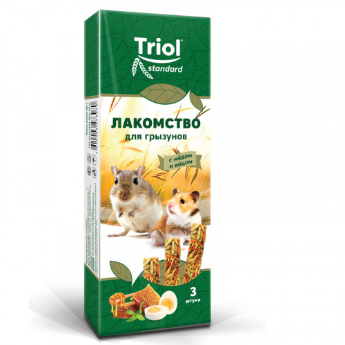 Лакомство для грызунов с мёдом и яйцом (уп. 3 шт), 80г, Triol Standard