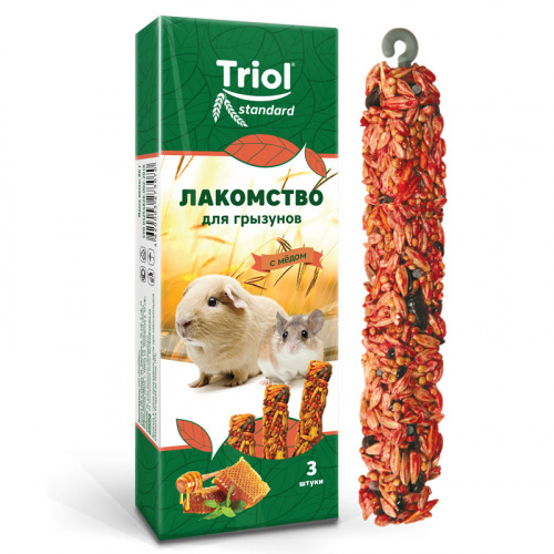 Лакомство для грызунов с мёдом (уп. 3 шт), 80г, Triol Standard