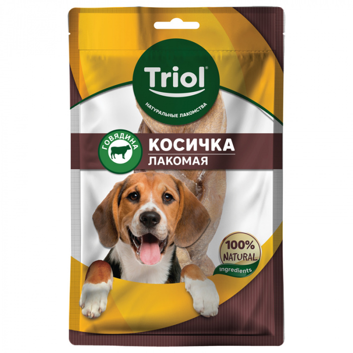 Косичка говяжья лакомая для собак, 40г, Triol