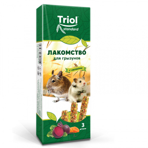 Лакомство для грызунов с овощами (уп. 3 шт), 80г, Triol Standard