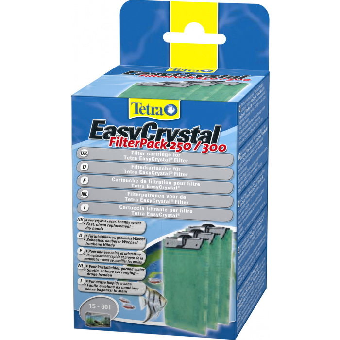 Картридж для аквариумного фильтра Tetra EasyCrystal 250/300 FilterPack для мелкой очистки, без угля (3шт.)