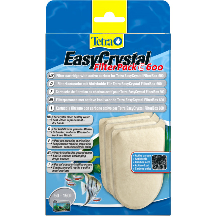 Картридж для аквариумного фильтра Tetra EasyCrystal 600 FilterPack "C" для мелкой очистки, с углем (3шт.)