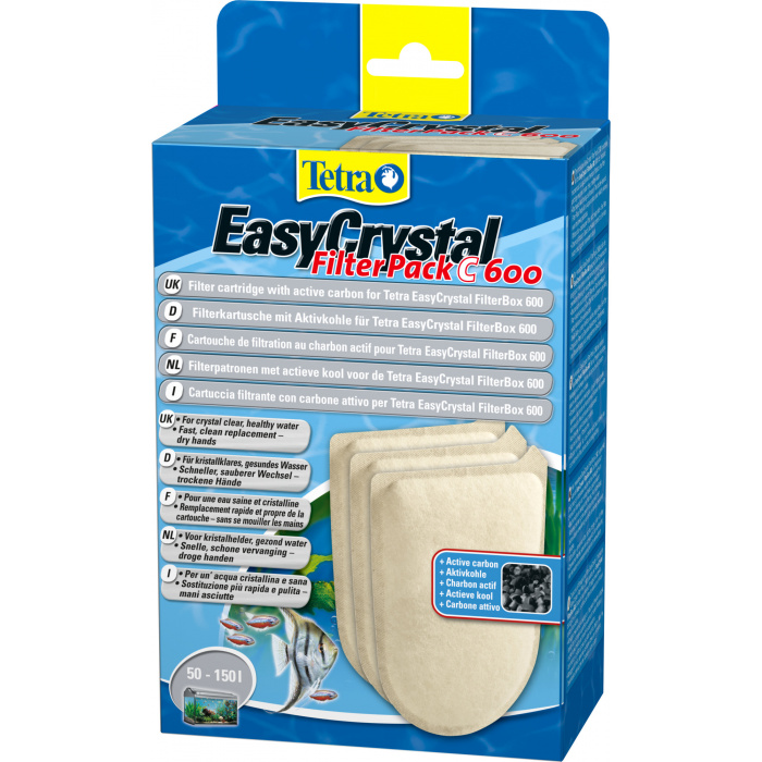 Картридж для аквариумного фильтра Tetra EasyCrystal 600 FilterPack "C" для мелкой очистки, с углем (3шт.)