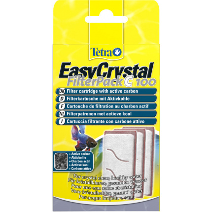 Картридж для аквариумного фильтра Tetra EasyCrystal 100 FilterPack "C" для мелкой очистки, с углем (3шт.)