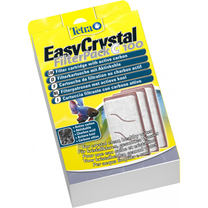 Картридж для аквариумного фильтра Tetra EasyCrystal 100 FilterPack "C" для мелкой очистки, с углем (3шт.)