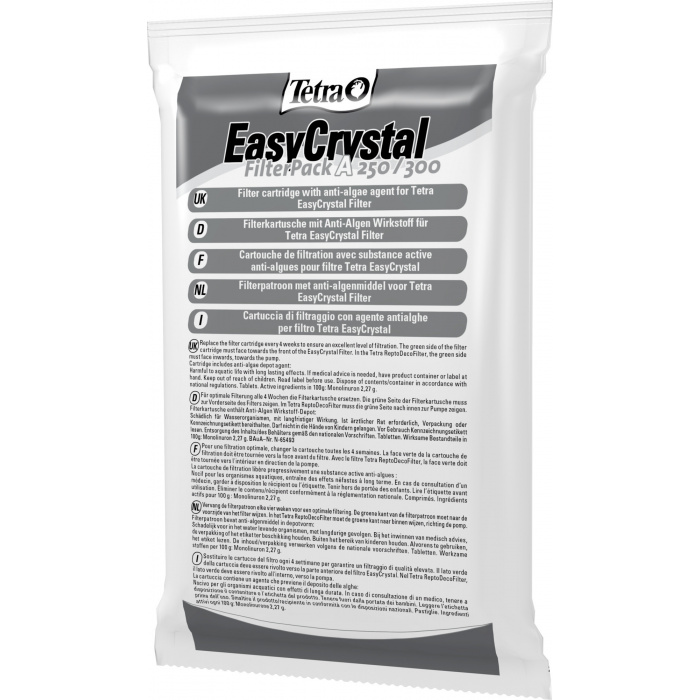 Картридж для аквариумного фильтра Tetra EasyCrystal 250/300 FilterPack "A" для мелкой очистки, с противоводорослевым наполнителем (3шт.) (10-30л)