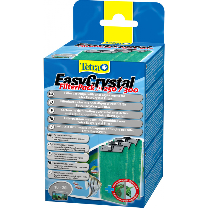 Картридж для аквариумного фильтра Tetra EasyCrystal 250/300 FilterPack "A" для мелкой очистки, с противоводорослевым наполнителем (3шт.) (10-30л)