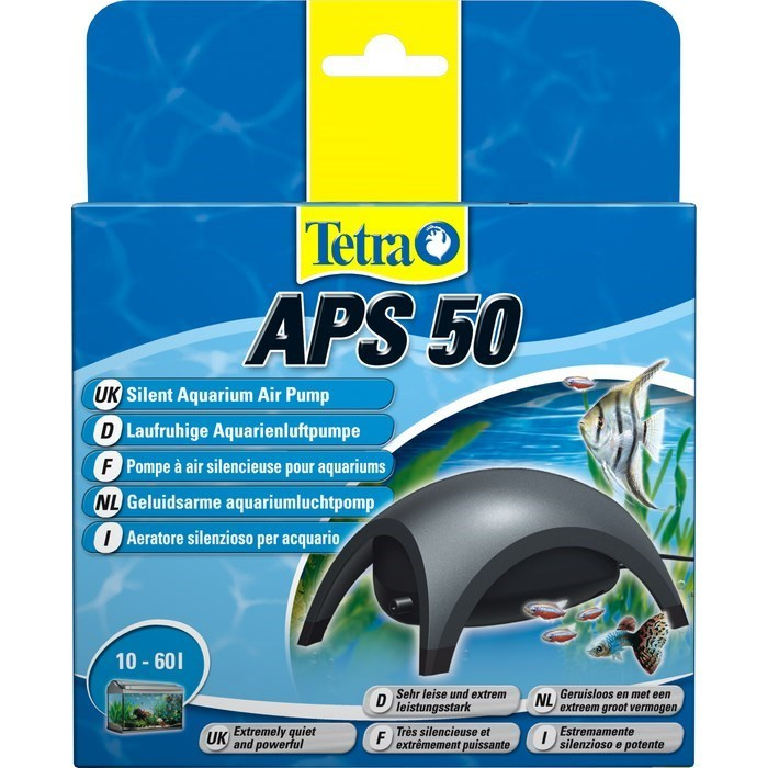 Компрессор для аквариума Tetra APS 50 (10-60л, 50л/ч, 2Вт, 1 канал, регулируемый), антрацит