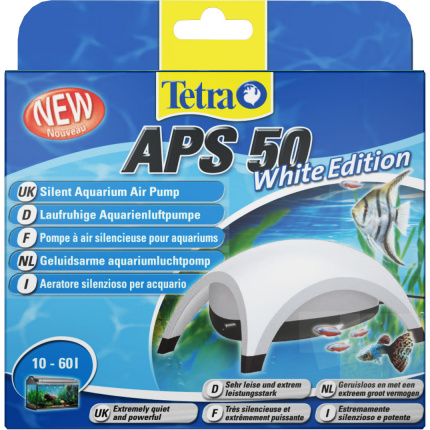 Компрессор для аквариума Tetra APS 50 (10-60л, 50л/ч, 2Вт, 1 канал, регулируемый) белый