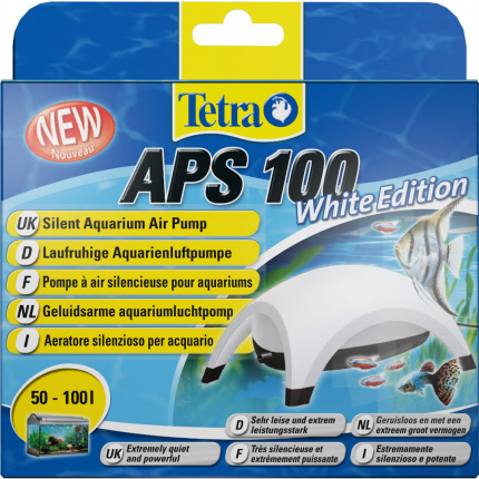 Компрессор для аквариума Tetra APS 100 (50-100л, 100л/ч, 2.5Вт, 1 канал, регулируемый), белый