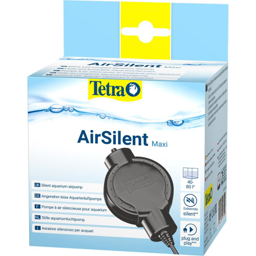 Компрессор для аквариума Tetra AirSilent Maxi (40-80л, 42л/ч, 1.8Вт, 1 канал, нерегурируемый), черный