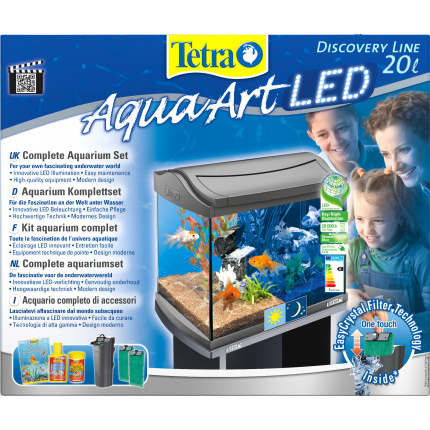 Аквакомплект AA LED Discovery Line 20л Goldfish, прямой, антрацит (LED 4.8Вт)