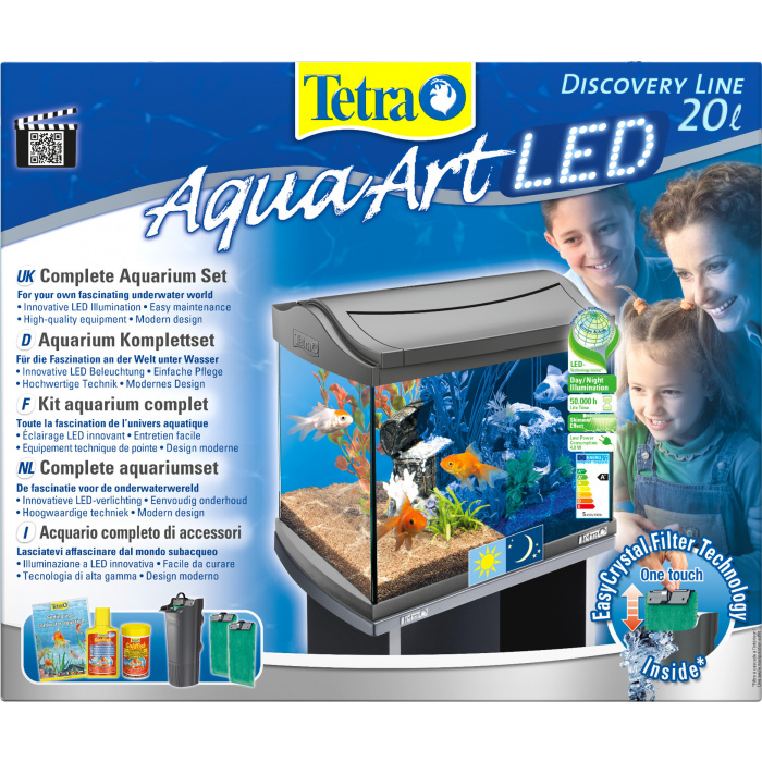 Аквакомплект AA LED Discovery Line 20л Goldfish, прямой, антрацит (LED 4.8Вт)