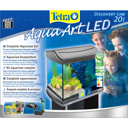 Аквакомплект AA LED Discovery Line 20л Shrimps, прямой, антрацит (LED 4.8Вт)