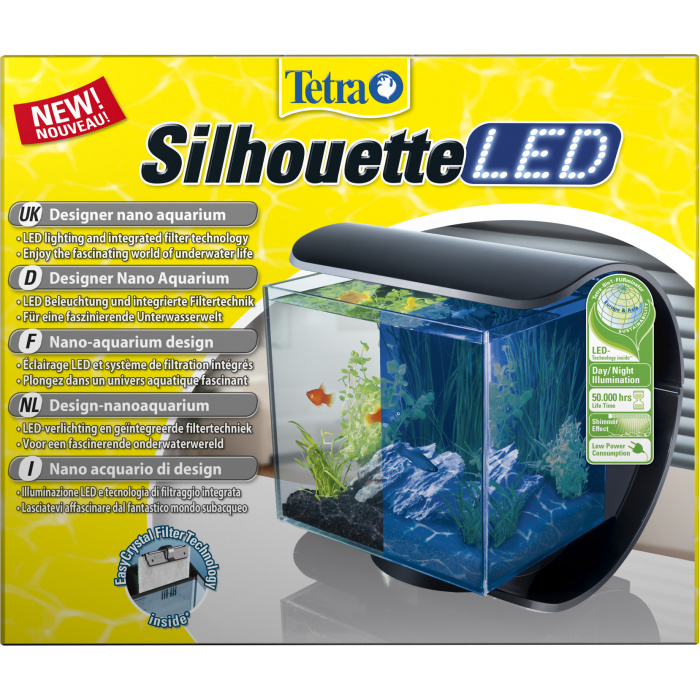 Аквакомплект Silhouette LED 12л, прямой, черный (LED 1.2Вт)