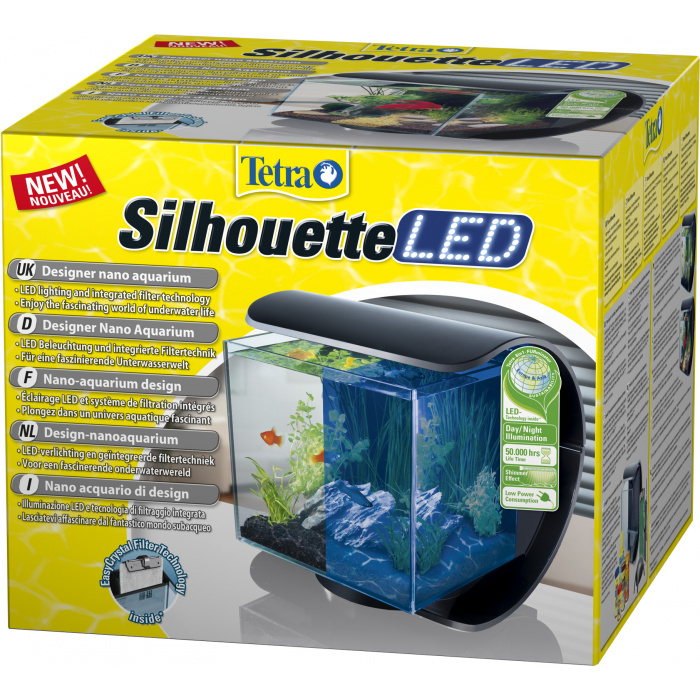 Аквакомплект Silhouette LED 12л, прямой, черный (LED 1.2Вт)