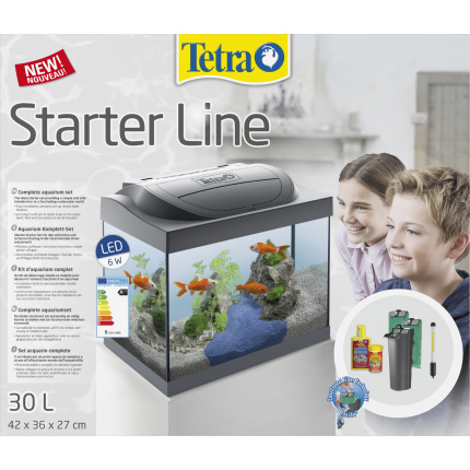 Аквакомплект Starter Line LED 30л Goldfish, прямой, черный (LED 6Вт)