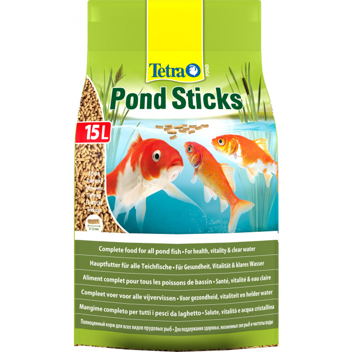 Корм для рыб прудовых Tetra Pond Sticks 15л (палочки, 8-12мм)