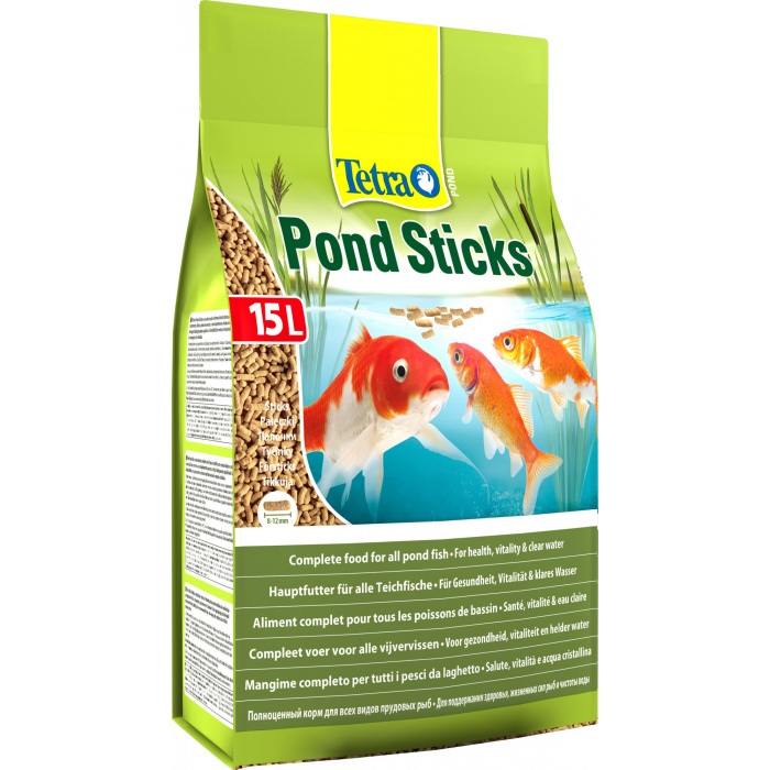 Корм для рыб прудовых Tetra Pond Sticks 15л (палочки, 8-12мм)