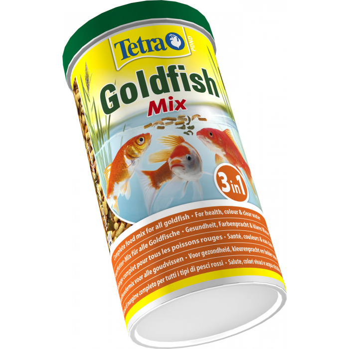 Корм для рыб прудовых Tetra Pond Goldfish Mix 1л (хлопья, палочки, гаммарус)