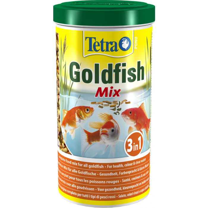 Корм для рыб прудовых Tetra Pond Goldfish Mix 1л (хлопья, палочки, гаммарус)