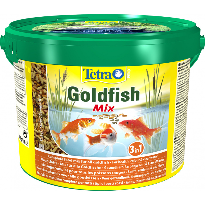 Корм для рыб прудовых Tetra Pond Goldfish Mix 10л (хлопья, палочки, гаммарус)